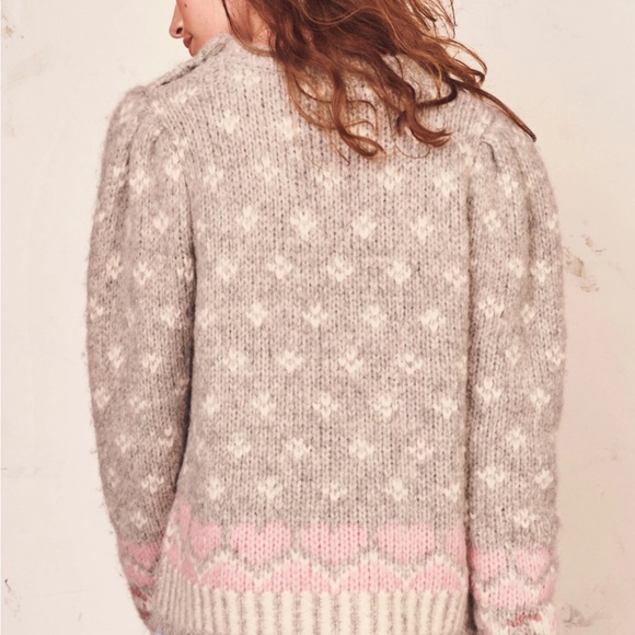 NEW LoveShackFancy Rosie Pullover in Fairy Dust Grey - Picture 2 of 6